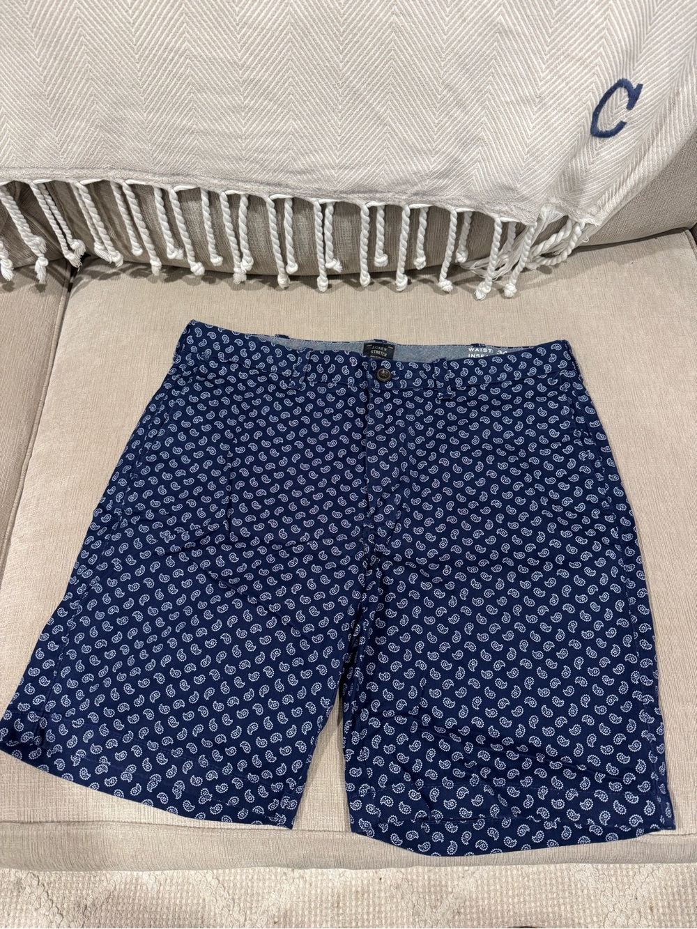Men's J Crew Navy Printed Shorts